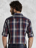 Roadster Men's Checkered Casual Grey Shirt