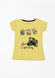 Palm Tree Printed Girl's Round Neck T-Shirt