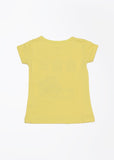 Palm Tree Printed Girl's Round Neck T-Shirt