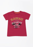 Palm Tree Printed Boy's Round Neck T-Shirt