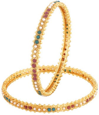 Viva Fashions Alloy Cubic Zirconia Rhodium Bangle Set