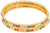 Viva Fashions Alloy Cubic Zirconia Rhodium Bangle Set