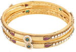 Viva Fashions Alloy Cubic Zirconia Rhodium Bangle Set
