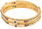 Viva Fashions Alloy Cubic Zirconia Rhodium Bangle Set