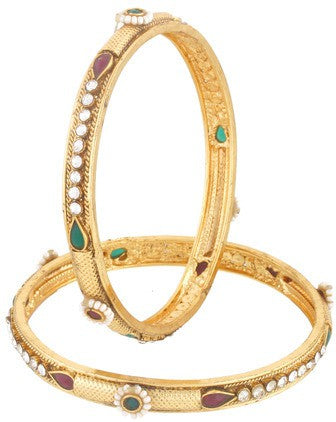 Viva Fashions Alloy Cubic Zirconia Rhodium Bangle Set