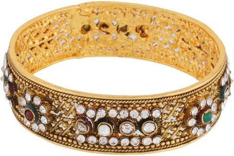 Viva Fashions Alloy Cubic Zirconia Rhodium Bangle