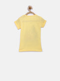 YK Printed Girl's Round Neck White T-Shirt