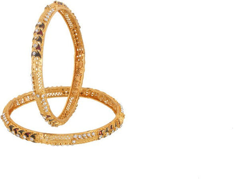 Viva Fashions Alloy Cubic Zirconia Rhodium Bangle Set