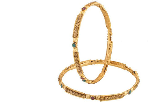 Viva Fashions Alloy Cubic Zirconia Rhodium Bangle Set