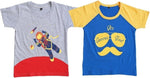 Be 13 Printed Baby Boy's Round Neck Grey, Blue T-Shirt