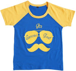Be 13 Printed Baby Boy's Round Neck Grey, Blue T-Shirt