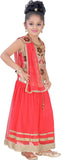 Be 13 Self Design Girl's Lehenga, Choli and Dupatta Set