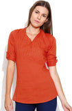 Shopaholic Casual 3/4 Sleeve Solid Women's Top