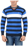Reveller Striped V-neck Casual Men's Sweater