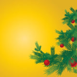 Tallenge Christmas Collection - Christmas Tree With Yellow Background - Gallery Wrap Canvas Painting