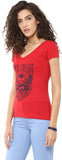 Yepme Graphic Print Women's V-neck Red T-Shirt