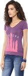Yepme Graphic Print Women's V-neck Purple T-Shirt