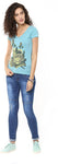 Yepme Graphic Print Women's V-neck Blue T-Shirt