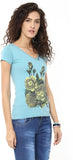 Yepme Graphic Print Women's V-neck Blue T-Shirt