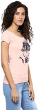 Yepme Graphic Print Women's Scoop Neck Pink T-Shirt