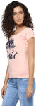 Yepme Graphic Print Women's Scoop Neck Pink T-Shirt