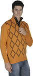 British Cross Argyle Round Neck Casual Men's Sweater