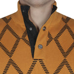 British Cross Argyle Round Neck Casual Men's Sweater