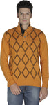 British Cross Argyle Round Neck Casual Men's Sweater
