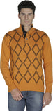 British Cross Argyle Round Neck Casual Men's Sweater
