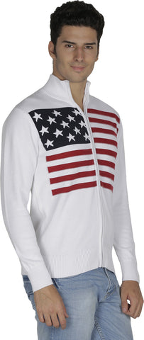 British Cross Striped Round Neck Casual Men's Sweater
