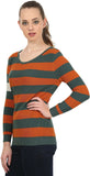 United Colors of Benetton Striped Round Neck Casual Women's Sweater