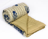 Rama Floral Single Quilts & Comforters Blue-Beige