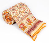 Rama Floral Single Quilts & Comforters Yellow