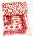 Rama Floral Single Quilts & Comforters Pink-Red
