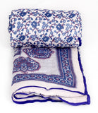 Rama Floral Single Quilts & Comforters Blue