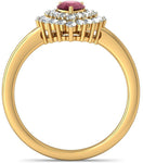 BlueStone The Suneha Yellow Gold Diamond, Ruby 14 K Ring