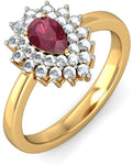 BlueStone The Suneha Yellow Gold Diamond, Ruby 14 K Ring