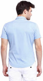 Livastar Men's Solid Casual Blue Shirt