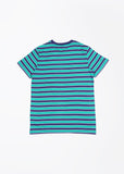 United Colors of Benetton Striped Round Neck Green, Purple T-Shirt