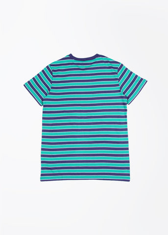 United Colors of Benetton Striped Round Neck Green, Purple T-Shirt