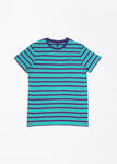 United Colors of Benetton Striped Round Neck Green, Purple T-Shirt