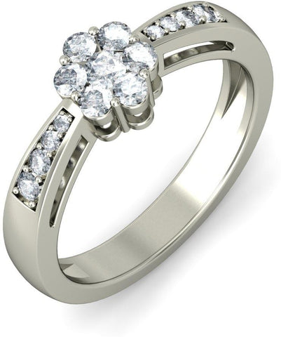 BlueStone The Mokya White Gold Diamond 18 K Ring