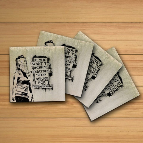 Amore Square Wood Coaster Set
