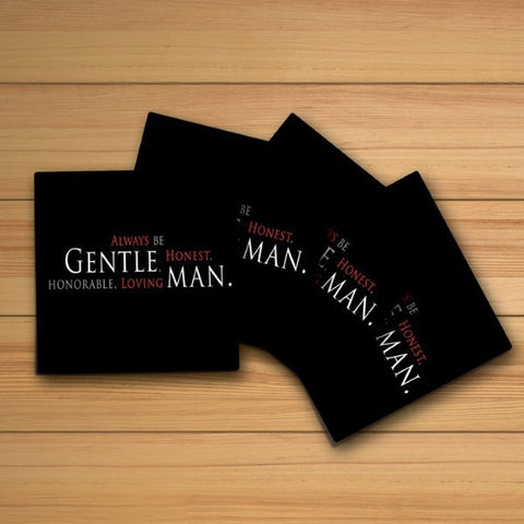 Amore Square Wood Coaster Set