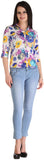 ZAIRE Casual 3/4 Sleeve Floral Print Women's Top