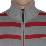 British Cross Striped Round Neck Casual Men's Sweater