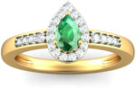 BlueStone The Ziva Yellow Gold Diamond, Emerald 18 K Ring