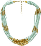 Galz4ever Green & Gold Bunch Alloy Necklace