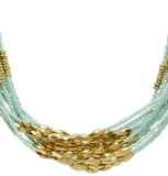 Galz4ever Green & Gold Bunch Alloy Necklace
