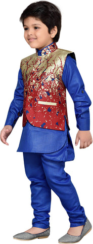 AJ Dezines Boy's Kurta, Waistcoat and Pyjama Set